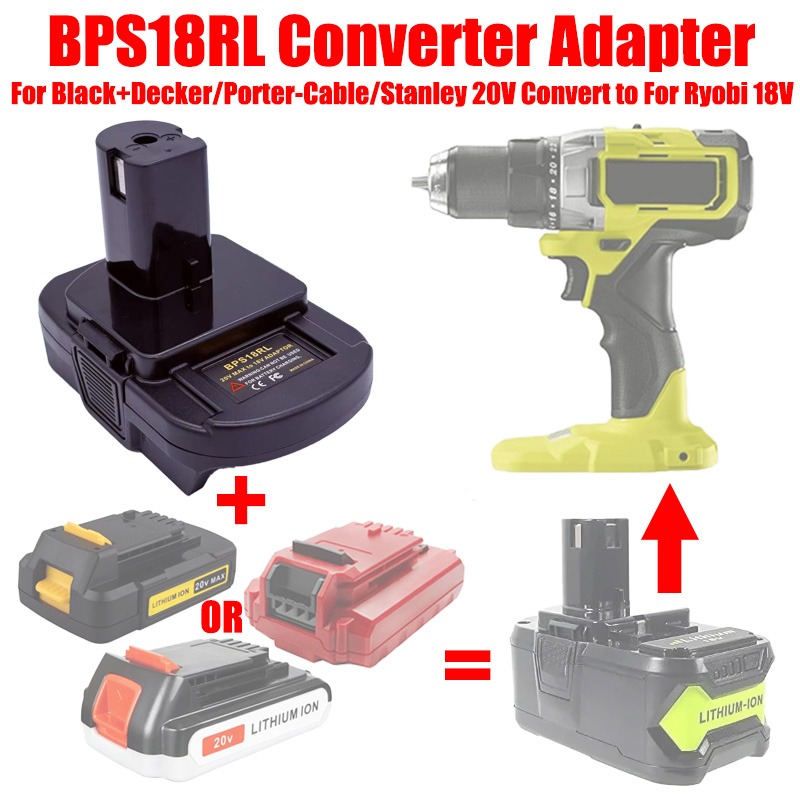 Black+Decker Tool Cordless - ALASICKA Adattatore Batteria BPS18RL per Black+Decker/Porter-Cable/Stanley