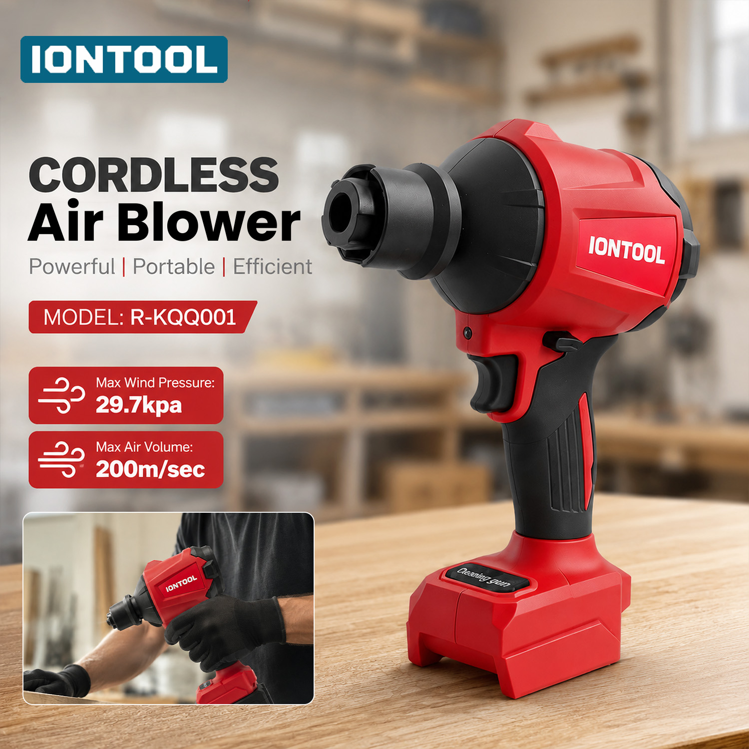 Diy Electronics Rack - IONTOOL Soffiatore Cordless Rosso 200m/s 29.7kPa