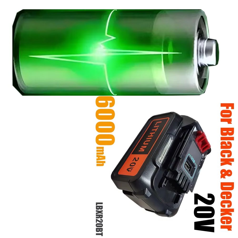 Black+Decker Tool Cordless - Batteria 6Ah/10Ah 18V 8.0Ah BL2018 per