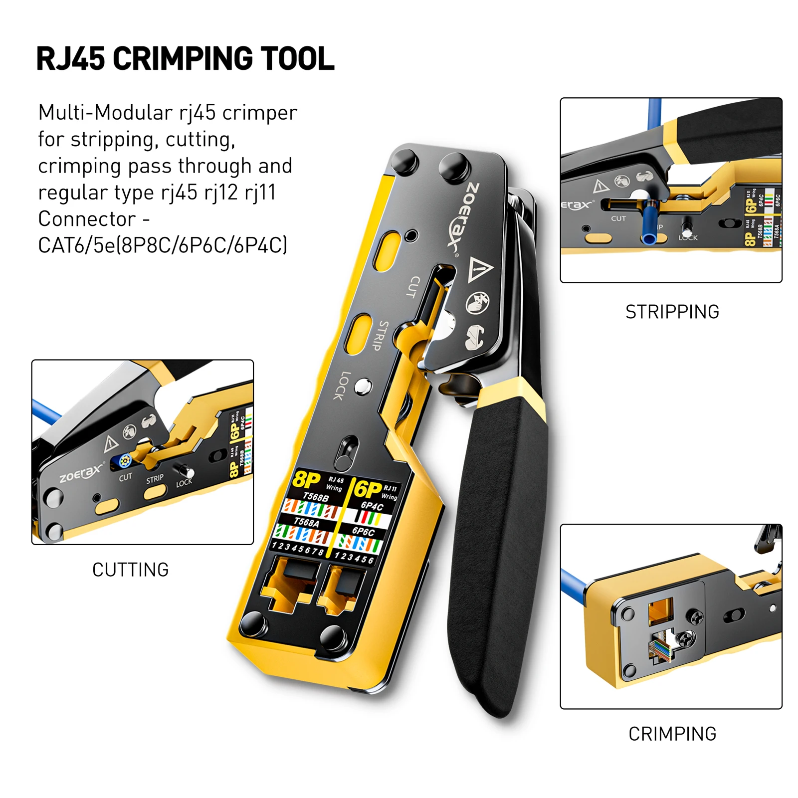 ZoeRax RJ45 CAT6 CAT5E Kit di  - Wire Stripper Cutter recensione e prezzo